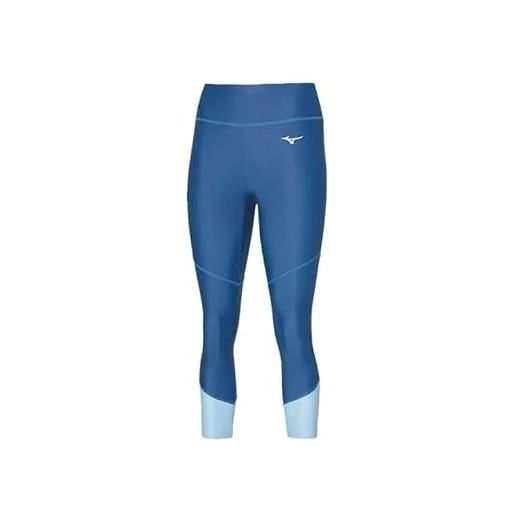 Mizuno core 3/4 stretto leggings, blu aperto, xs donna