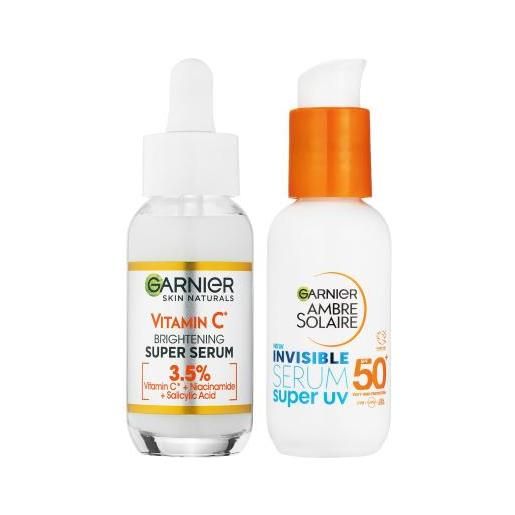 Garnier skin naturals vitamin c brightening super serum cofanetti siero per il viso 30 ml + protezione solare viso 30 ml per donna