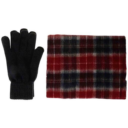 Barbour set regalo con guanti e sciarpa scozzese