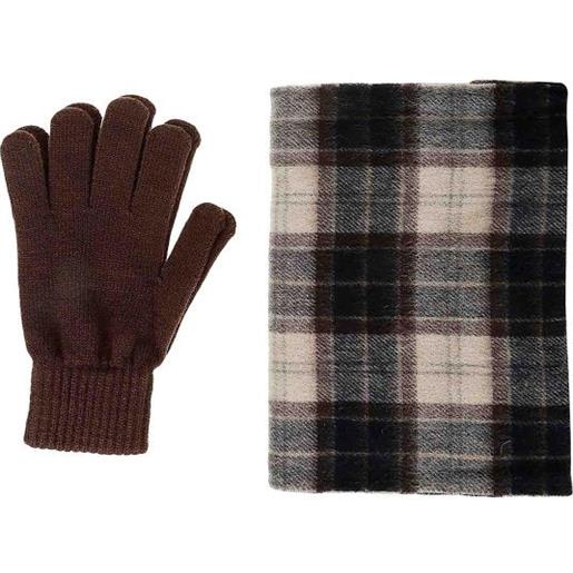 Barbour set regalo con guanti e sciarpa scozzese