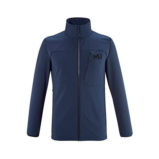 Millet - magma shield jkt m - giacca softshell da uomo - membrana antivento - escursionismo, uso quotidiano - blu