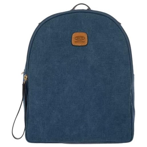 Bric's - coated canvas cotton small backpack serena, blu, 25x32x13 cm