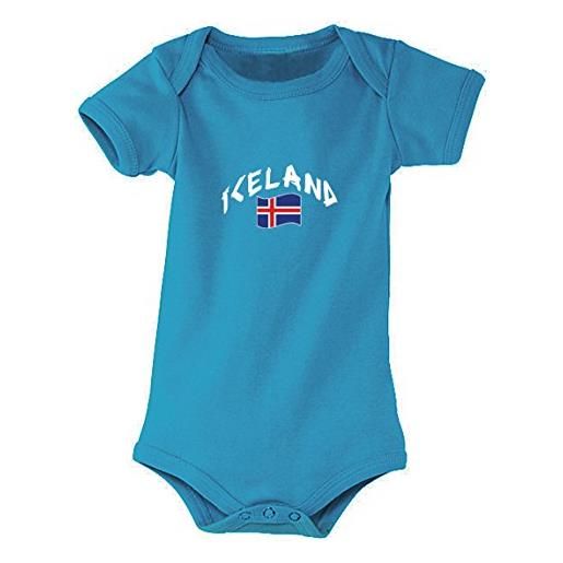 Supportershop islanda tuta e insieme di sport unisex bambino, neonato, islande, blu -bleu aqua, m