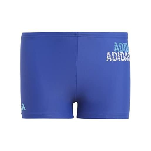adidas hr7478 logo swim brief costume da nuoto semi lucid blue/signal cyan/white 5-6a