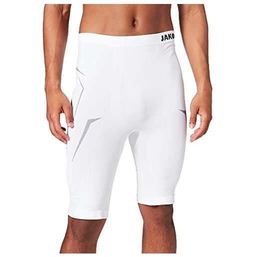 Jako pantaloncini tight comfort, unisex, shorts tights comfort, bianco, s