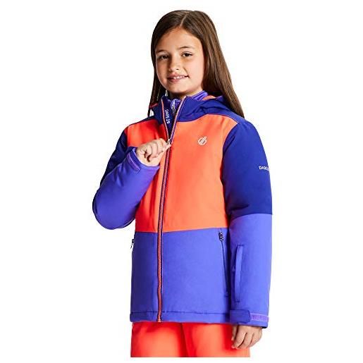Regatta dare 2b legit waterproof & breathable foldaway hooded ski & snowboard jacket with high loft insulation and snowskirt, giacca impermeabile, isolante bambino, simply purple/fiery coral, 5-6