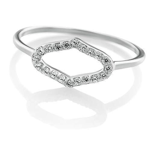 Orphelia anello in argento 925 con zirconio misura 52, argento sterling, zirconia cubica