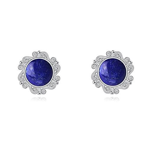VONALA orecchini in lapislazzuli gioielli orecchini in argento sterling con perno in lapis blu regali di compleanno boho per le donne