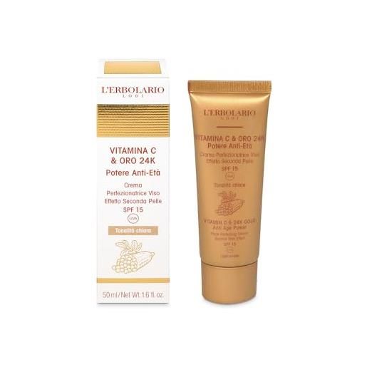 L'Erbolario - crema protezione viso - vitamina c & oro 24k - tonalità chiara - 50 ml