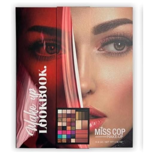 Miss cop - palette look. Book - 42 ombretti - 01 nero - kit completo - ombretti - blush - highlighter - ombretti - 76 g