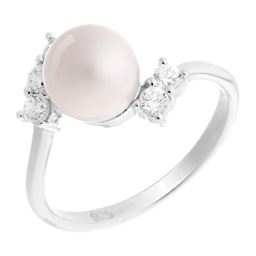 Orphelia donna 925 argento rotonda finta perla rosa perla zirconia cubica