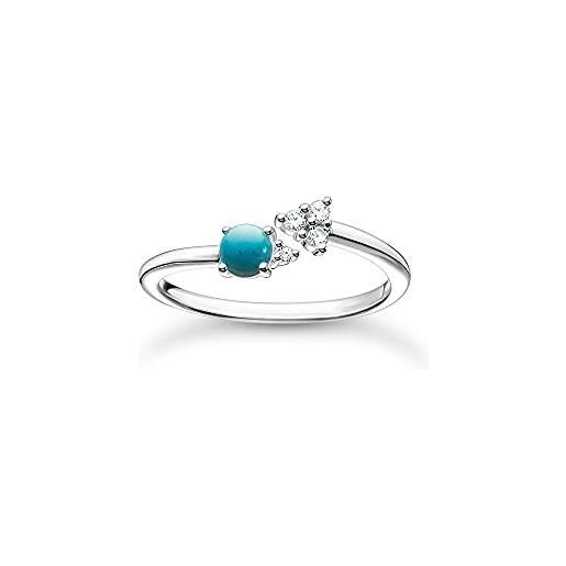 Thomas Sabo - anello argento sterling zirconia_cubica donna, silber-blau, tr2345-405-17-56