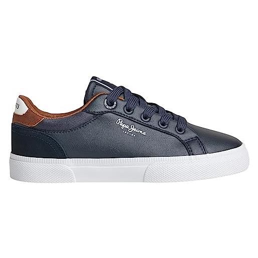 Pepe Jeans kenton court b, scarpa da ginnastica bambini e ragazzi, blu (blu marino), 39 eu