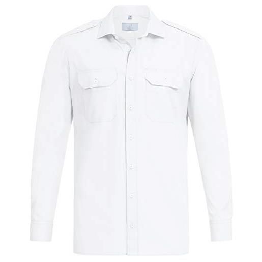 GREIFF camicia da pilota da uomo corporate wear 6730 basic regular fit, bianco, 44/44 it