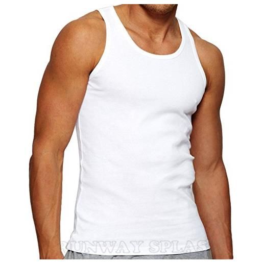 HDUK TM Mens Underwear confezione da 6 canottiere intime da uomo, 100% cotone, colore bianco, disponibile nelle taglie s/m/l/xl/xxl white xx l 119 cm- 124 cm (305 cm- 318 cm)