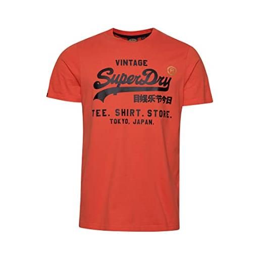 Superdry maglietta stampata camicia, havana orange, xl uomo