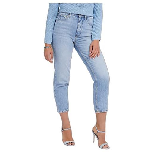 GUESS donna pantaloni jeans 5 tasche mom jean w2ya21d4nh6 42 blu authentic light. Auli