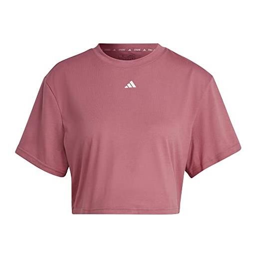 adidas studio tee maglietta, pink strata, m women's