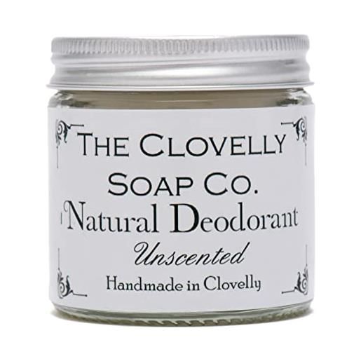 The Clovelly Soap Co. clovelly soap co balsamo deodorante naturale e fatto a mano senza profumo, barattolo di vetro da 60gr
