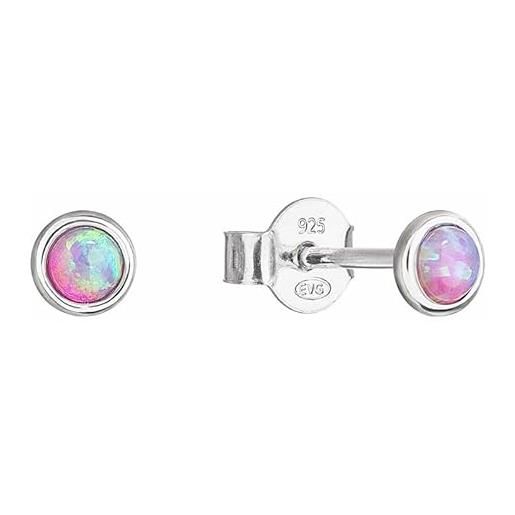 Evolution Group orecchini silver earrings with pink synthetic opals 11338.3 seg0544 marca, estándar, metallo non prezioso, nessuna pietra preziosa