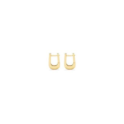 SECRECY. orecchini da donna quadrati dorati in argento sterling con bagno in oro 24 k, única, metallo non prezioso, nessuna pietra preziosa