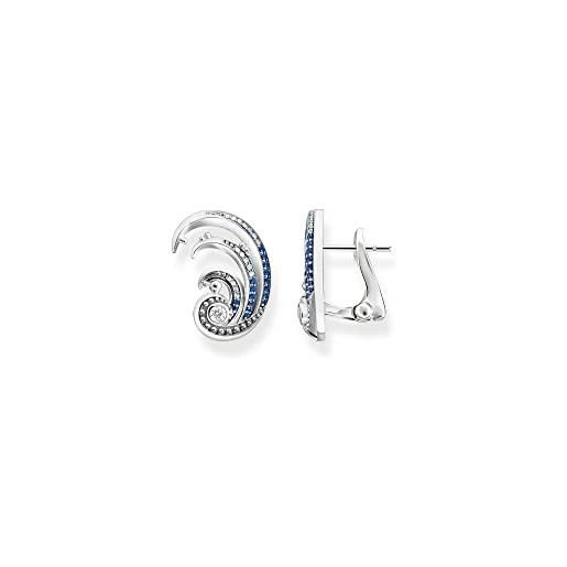 Thomas Sabo h2225-644-1 - orecchini da donna a forma di onda, in argento sterling 925 con zirconi, dimensioni: 20 x 15 mm, 20x15 mm, argento sterling, zirconia cubica 1