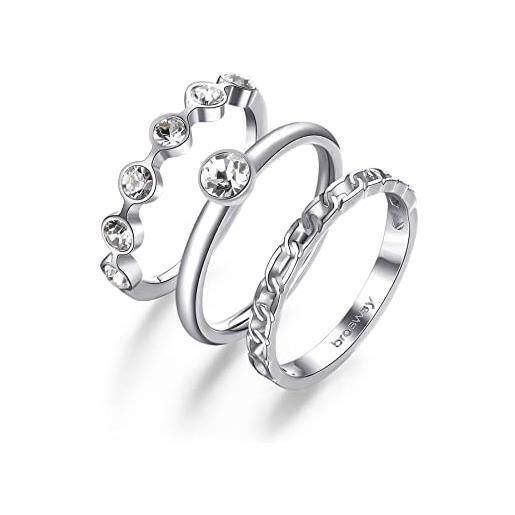 Brosway anelli donna in acciaio, anelli donna collezione symphonia - bym91s