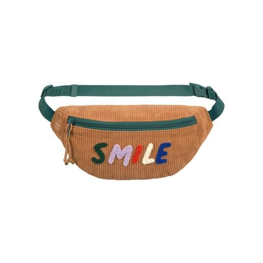 Lässig mini bum bag cord little gang - smile , caramello
