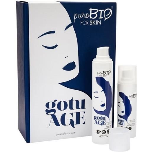 PuroBio Cosmetics puro. Bio gotu. Age box limited edition kit crema viso anti-age + siero viso anti-age