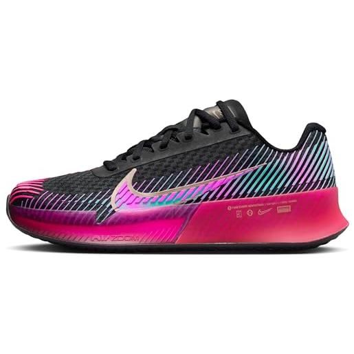 Nike court air zoom vapor 11 prm, basso donna, black multi color fireberry fierce pink, 40 eu