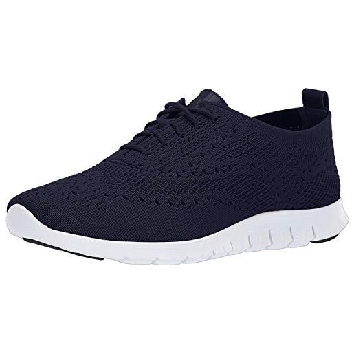 Cole Haan zerogrand stitchlite oxford, scarpe stringate donna, blu (marine blue knit/leather/optic white marine blue knt), 41 eu