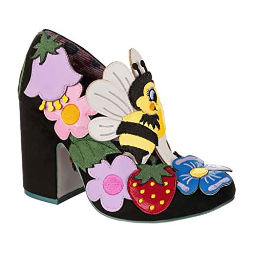 Irregular Choice polline pal, scarpe décolleté donna, multicolore, nero, 42 eu