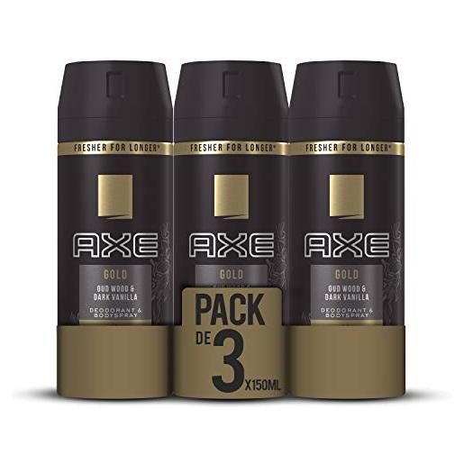 Axe- deodorante oro 150 ml (paquete de 3)