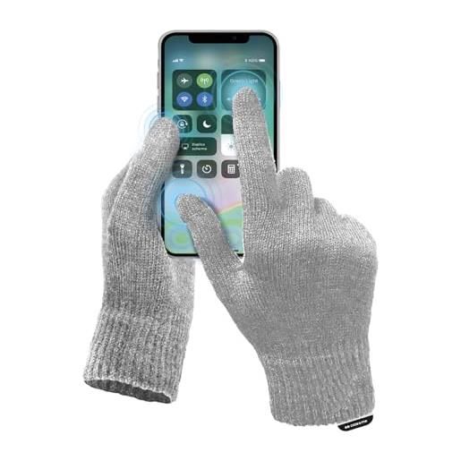 case&me guanti invernali, guanti touch screen invernali caldi e morbidi, guanti per smarphone, tablet, gps, colore grigio