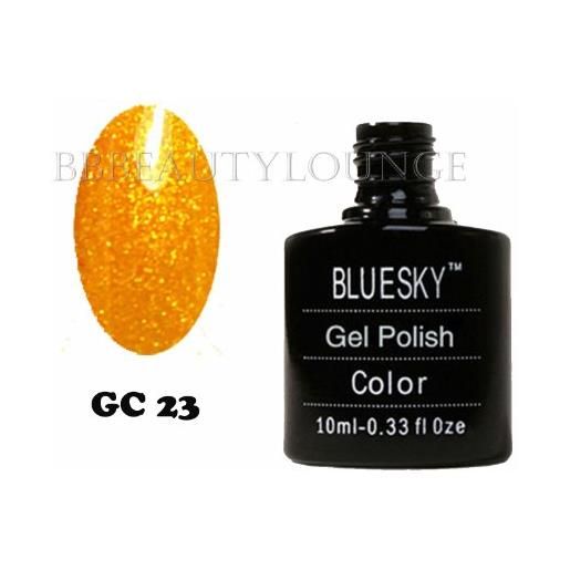 Bluesky smalto per unghie gel, tuscan sun, gc23, arancia, giallo, luccichio (per lampade uv e led) - 10 ml