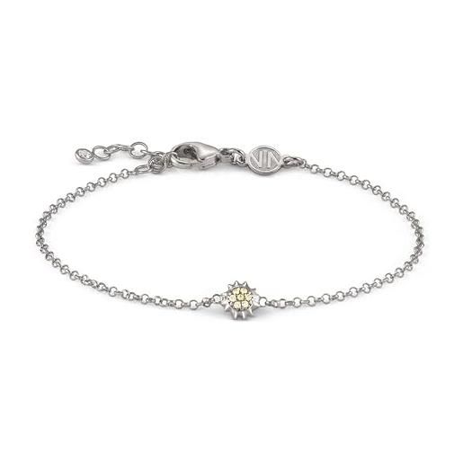 Nomination | bracciale donna collezione gioie - bracciale in argento 925 con pendente a forma di sole con cubic zirconia gialli - made in italy - 16,5-18,5 cm (argento sole)