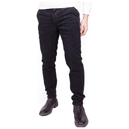 A-Round pantaloni di velluto a coste uomo (44, nero)