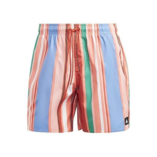 adidas striped swim shorts pantaloncini da nuoto, coral fusion, xl men's