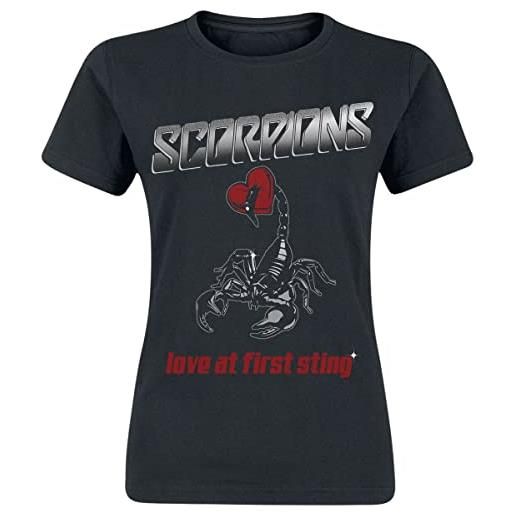 Scorpions pierced heart donna t-shirt nero m 100% cotone regular