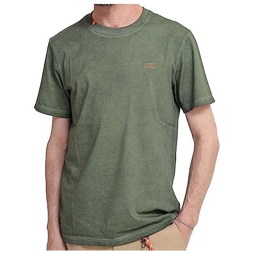 Sun68 t-shirt uomo verde militare special dyed 100% cotone t33145 19