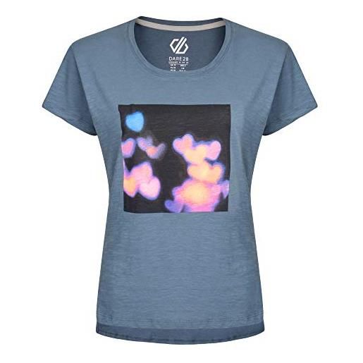 Dare 2b emote - t-shirt da donna in cotone con stampa grafica, donna, t-shirt, dwt458, grigio meteore, 18