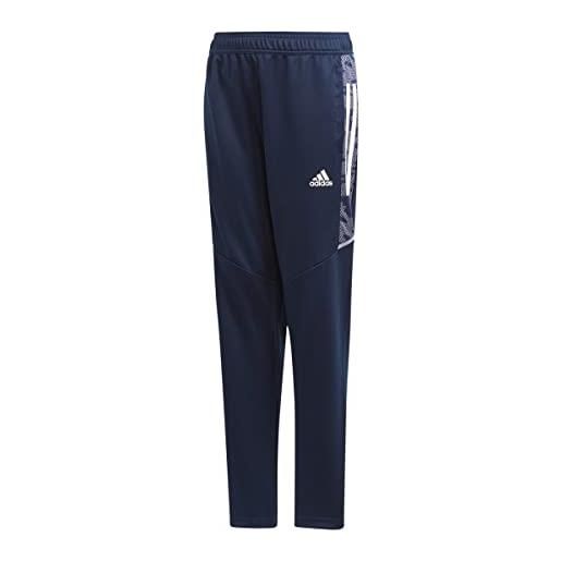 Adidas condivo21 primeblue, pantaloni della tuta unisex-bambini e ragazzi, squadra blu navy/bianco, 14 anni