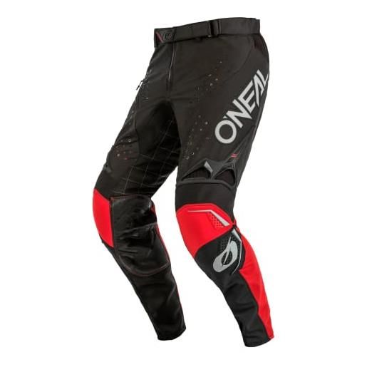 O'NEAL | nuovo | pantaloni motocross | mx mtb mountain bike moto enduro | materiali durevoli, tessuti denier traspiranti | prodigy pants five one v. 22 | adulto | nero grigio rosso | taglia 38/54