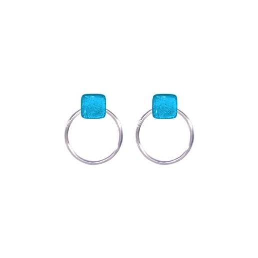 Ellen Kvam Jewelry ellen kvam back-front hoop and stud earring - turquoise