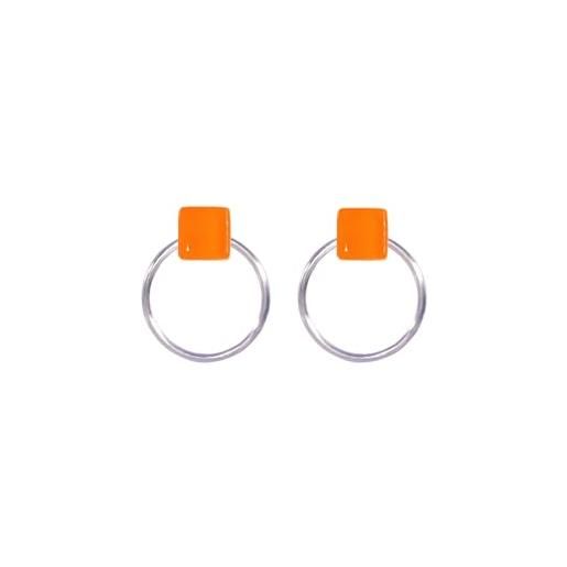 Ellen Kvam Jewelry ellen kvam back-front hoop and stud earring - orange