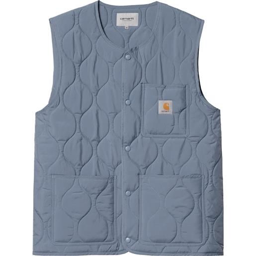 Carhartt - giubbotto smanicato - skyton vest bay blue per uomo in poliestere riciclato - taglia l, xl