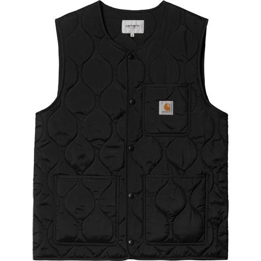 Carhartt - giubbotto smanicato - skyton vest black per uomo in poliestere riciclato - taglia m, l, xl - nero