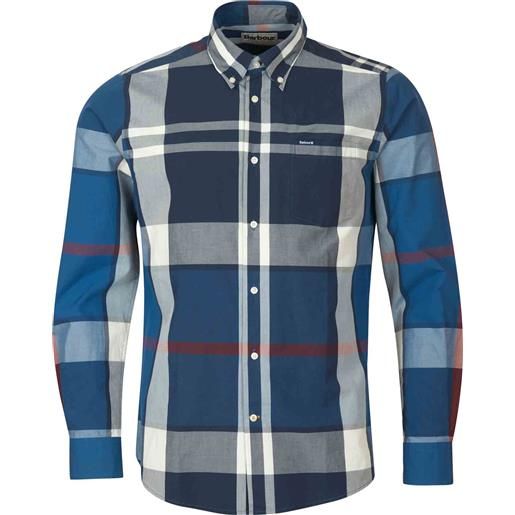 Barbour - camicia a quadri - harris tailored shirt summer navy per uomo - taglia s, m, l, xl - blu navy