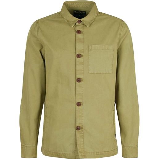 Barbour - camicia da uomo in cotone - washed overshirt bleached olive per uomo - taglia m, l, xl - kaki
