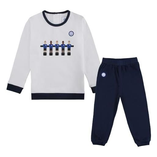 Inter set neonato maglietta a maniche lunge e pantaloni lunghi, unisex 0-24 mesi, 100% cotone
